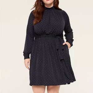 Lane Bryant Navy Long Sleeve Dress